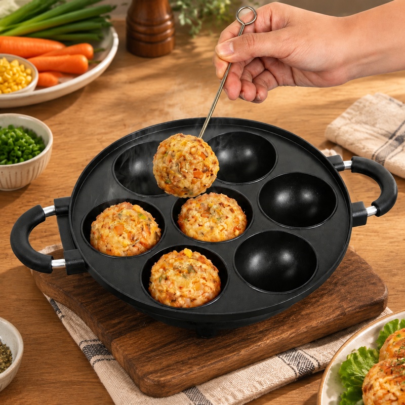 Takoyaki Grill Plate - Алюминиевая форма на 7 ячеек для